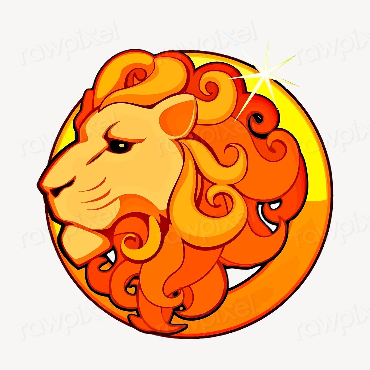 Leo symbol, astrology sign illustration